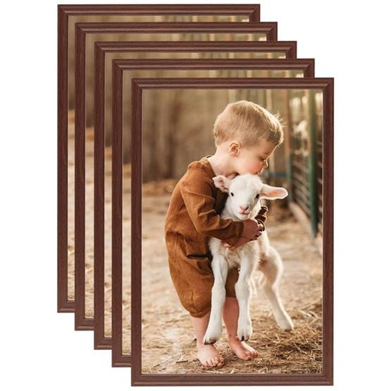 Collage de cadres photo 5 pcs de table Marron 21x29,7 cm MDF