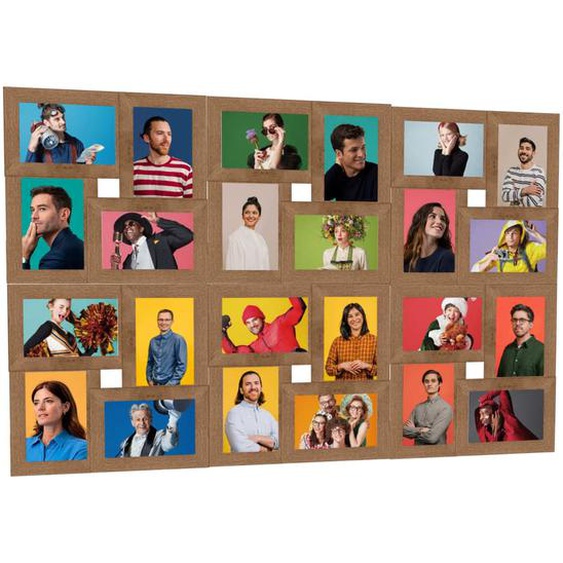 Collage de cadres photo de photo 24x(10x15 cm) Marron clair MDF