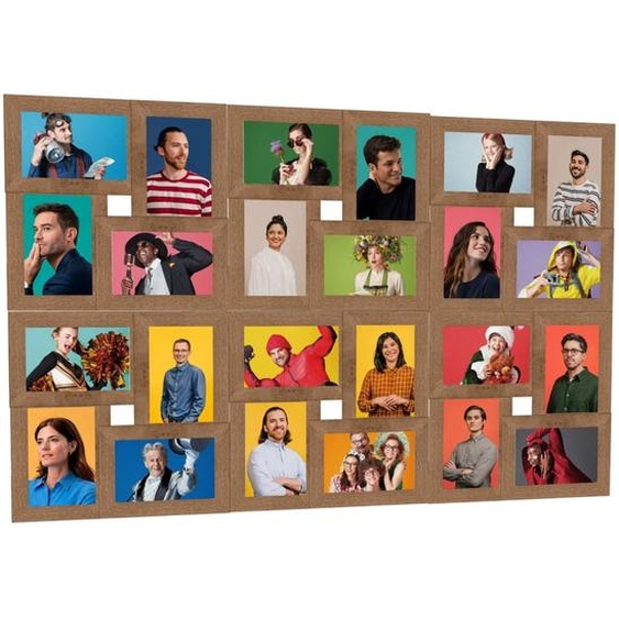 Collage de cadres photo de photo 24x(10x15 cm) Marron clair MDF