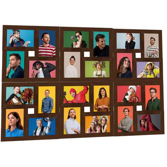 Collage de cadres photo de photo 24x(13x18 cm) Marron foncé MDF