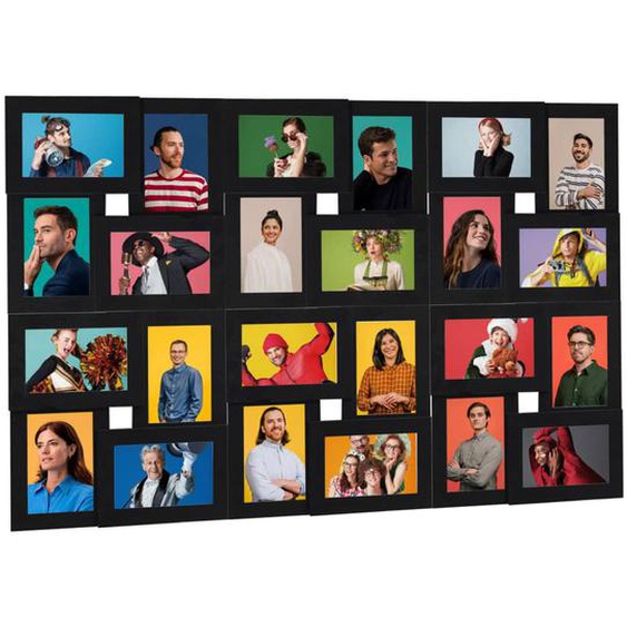 Collage de cadres photo pour photo de 24x(10x15 cm) Noir MDF