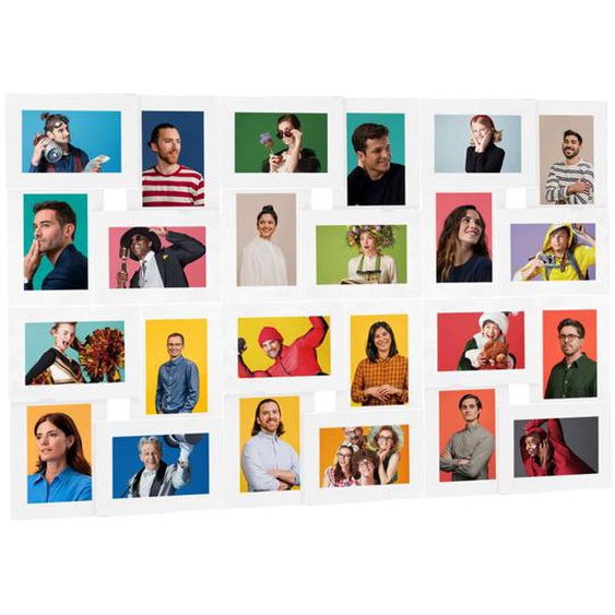 Collage de cadres photo pour photo de 24x(13x18 cm) Blanc MDF