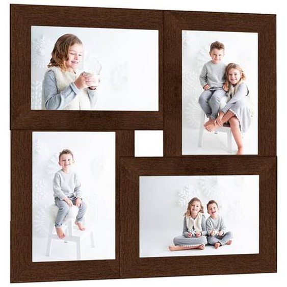 Collage de cadres photo pour photo de 4x(10x15 cm) Marron MDF