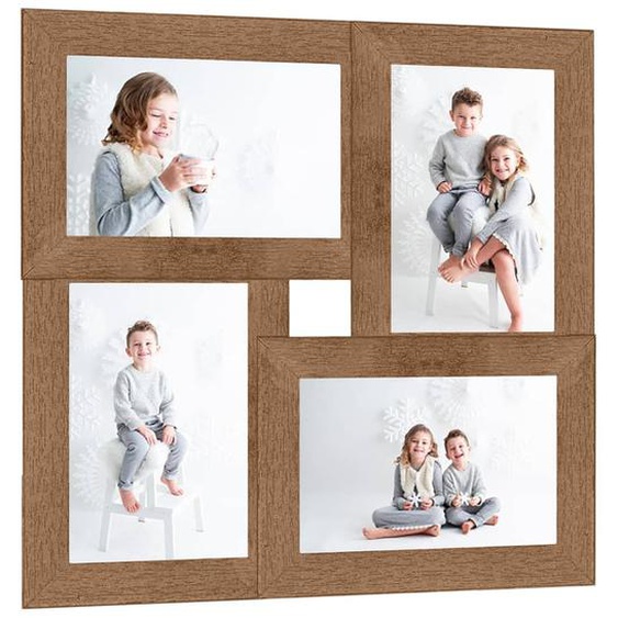 Collage de cadres photo pour photo de 4x(13x18 cm) Marron MDF