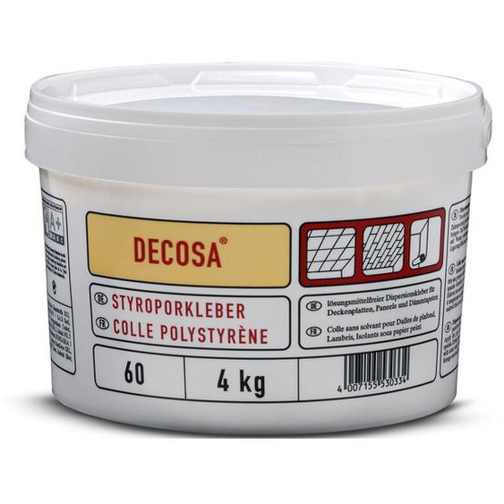 Decosa - Colle Polystyrène - blanc - seau 4 kg - 1 seau - Blanc