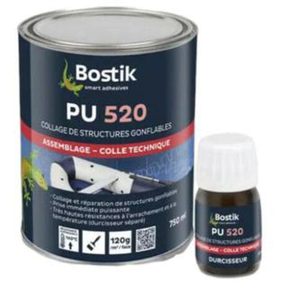 Bostik - Colle polyuréthane pu 520 + durcisseur 750 ml