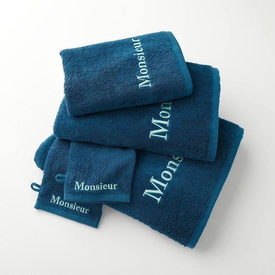 Collection serviettes de bain 420 g/m² brodées MONSIEUR -