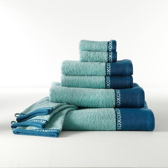 Collection serviettes de bain 420 gr/m² liteau tissé fantaisie -