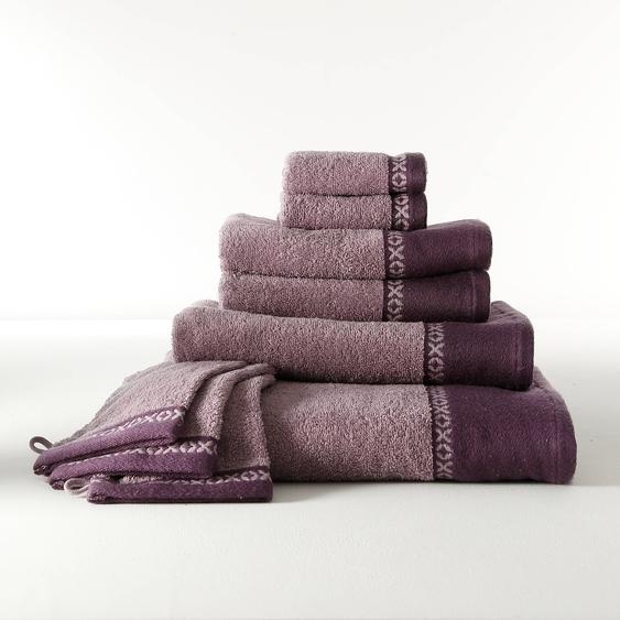 Collection serviettes de bain 420 gr/m² liteau tissé fantaisie -