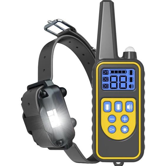 Coavas - Collier Anti Aboiement Chien - Collier de Dressage Chien Rechargeable - Choc Électrique/Vibration/Son/Lumière - Télécommande 800M, éTanche