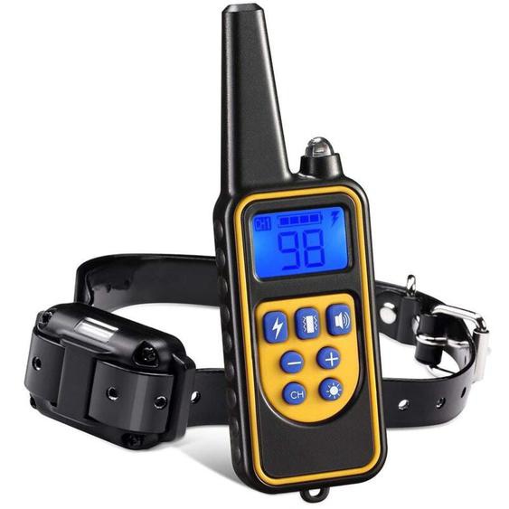 Dolaso - Collier de Dressage pour Chiens Rechargeable, Portée de 800m, avec Mode Vibration, Son, Choc Statique et Lumière, IPX67 Résistant à LEau,