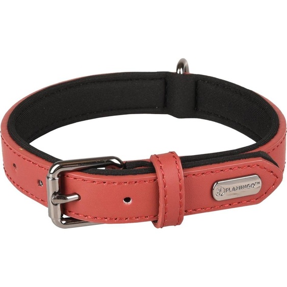 Collier Flamingo Binti rouge, dimensions : 31/39 cm / 20 mm