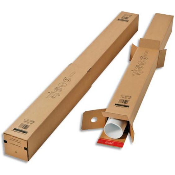 COLOMPAC Lot de 2 Tubes dexpédition grand format SC Brun, fermeture autocollante L106 x H11,8 x P11,8 cm