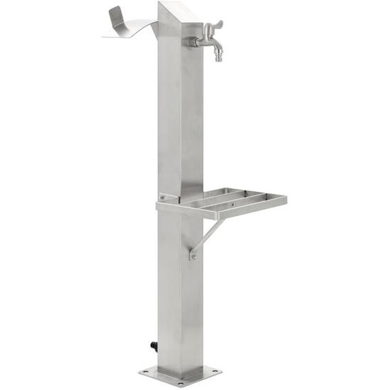 Colonne à eau de jardin carrée Acier inoxydable 95 cm