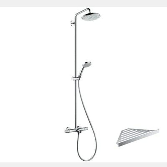 Colonne bain douche thermostatique Croma 220 chromé + tablette AddStoris