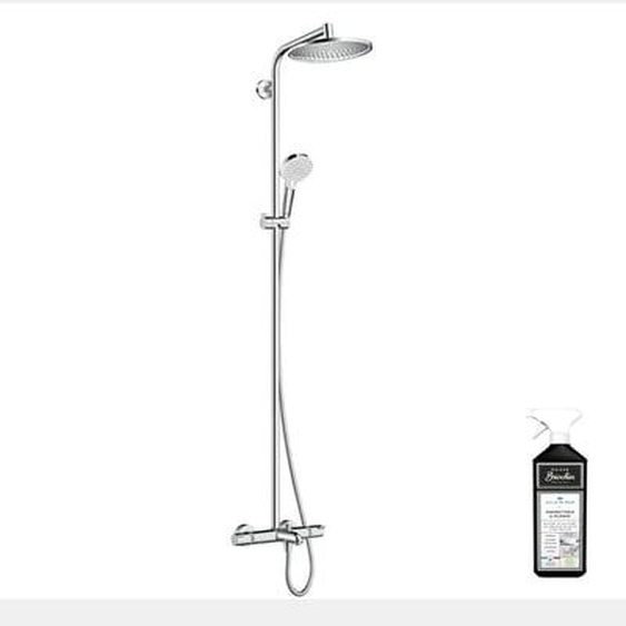 Colonne bain douche thermostatique Crometta S 240 chromé + nettoyant Briochin