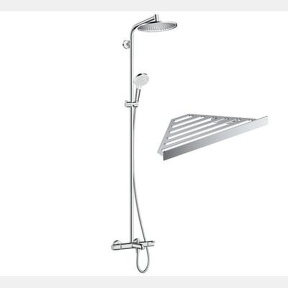 Colonne bain douche thermostatique Crometta S 240 chromé + tablette Addstoris