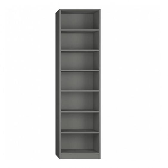 Colonne bibliothèque 6 étagères coloris gris graphite mat largeur 50 cm