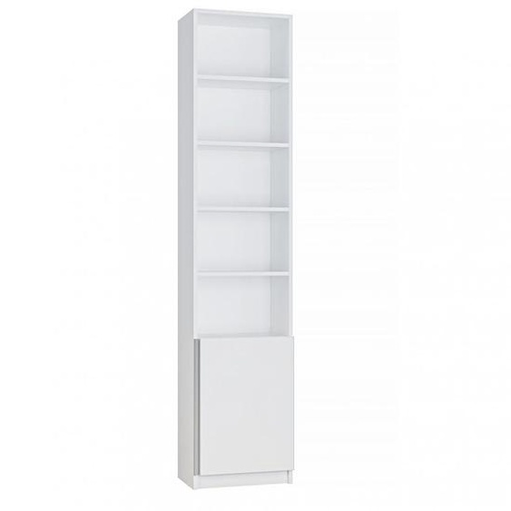 Colonne bibliothèque BERMUDES 1 porte 50*35 cm Hauteur 229 cm blanc mat
