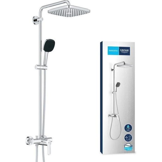 Colonne de douche avec mitigeur monocommande - Economie deau - GROHE Vitalio Comfort 250 - Chromé - 26985001