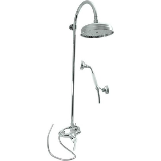 Colonne de douche LABE avec douchette laiton chromé et poignée en céramique H.111cm