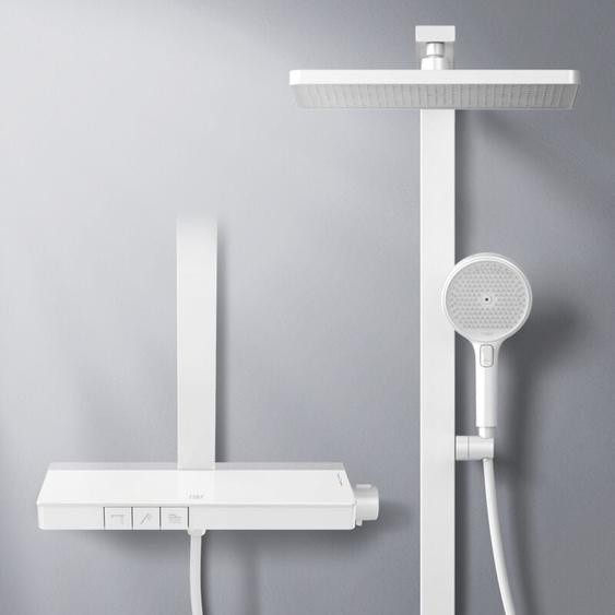 Emke - Colonne de douche Thermostat Ensemble de colonne de douche avec plaque thermostatique de 40 cm, tige de douche, douchette à main avec 4 mode,