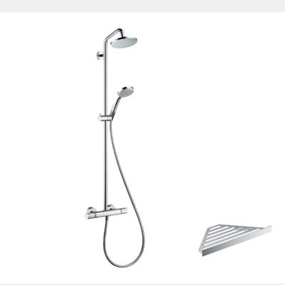 Colonne de douche thermostatique Croma 160 chromé + tablette AddStoris