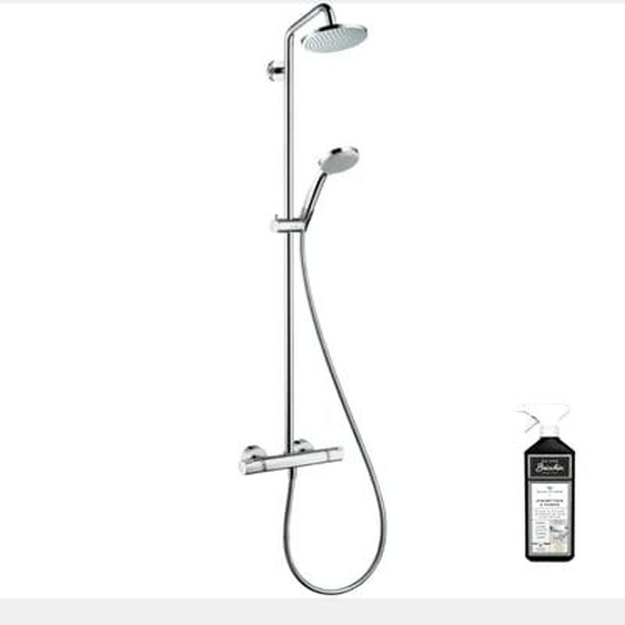 Colonne de douche thermostatique Crometta 4 jets Chrome + nettoyant Briochin