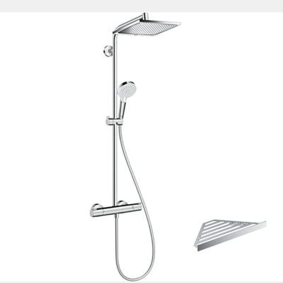 Colonne de douche thermostatique Crometta E 240 chromé + tablette AddStoris