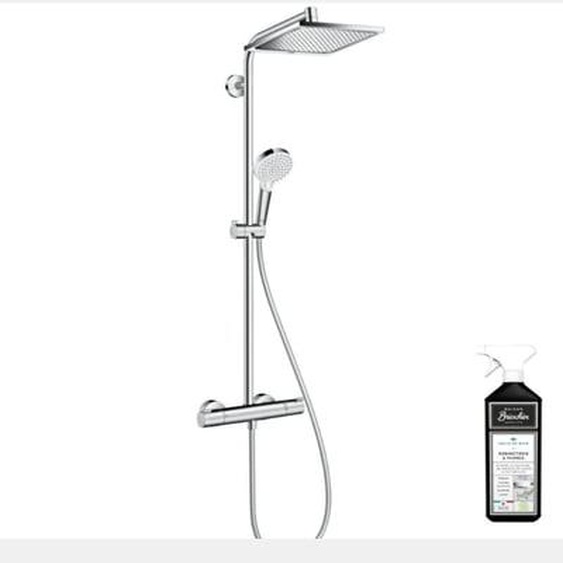 Colonne de douche thermostatique Crometta E + nettoyant Briochin