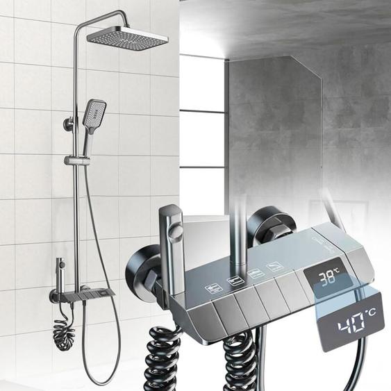 Colonne de douche thermostatique, ensemble de douche réglable en hauteur, système de douche en laiton, ensemble de douche mural - Gistuch