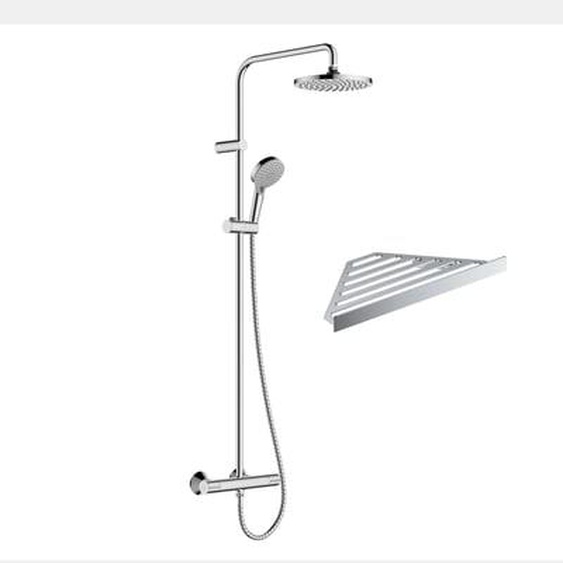Colonne de douche thermostatique Vernis Blend 200 EcoSmart chromé