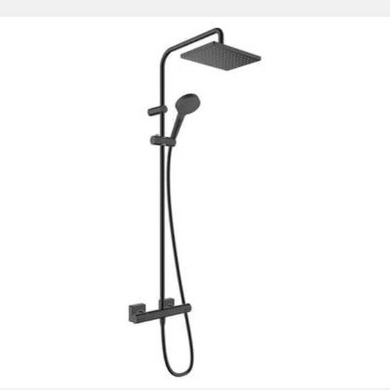 Colonne de douche thermostatique Vernis Shape 230 EcoSmart noir mat