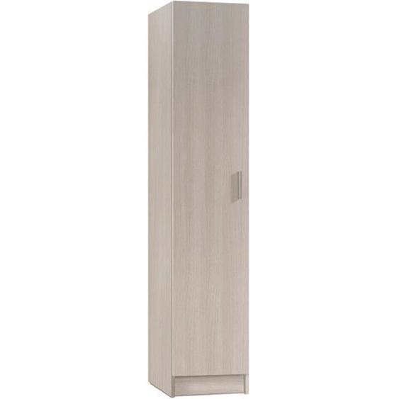 Colonne de rangement - 1 porte - Mélamine - Décor chêne - H180 x L37,2 x P37 cm