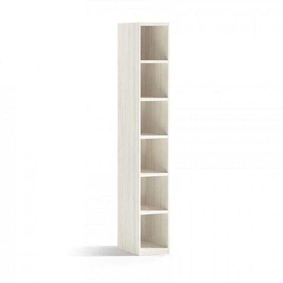 Colonne de rangement 5 étagères 35 x 55,5 x 220 cm finition chêne blanchis