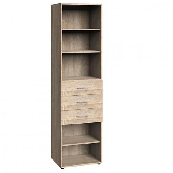 Colonne de rangement LUND 3 tiroirs chêne naturel 30 x 40 cm profondeur