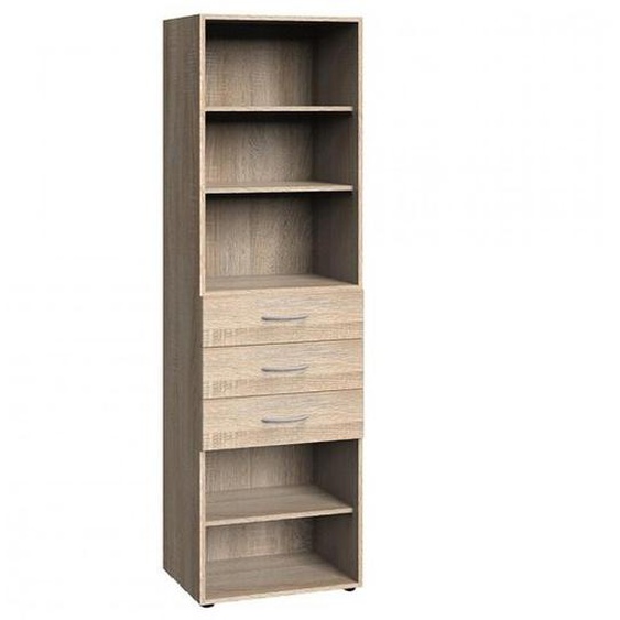 Colonne de rangement LUND 3 tiroirs chêne naturel 40 x 40 cm profondeur