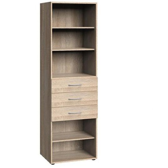 Colonne de rangement LUND 3 tiroirs chêne naturel 45 x 40 cm profondeur