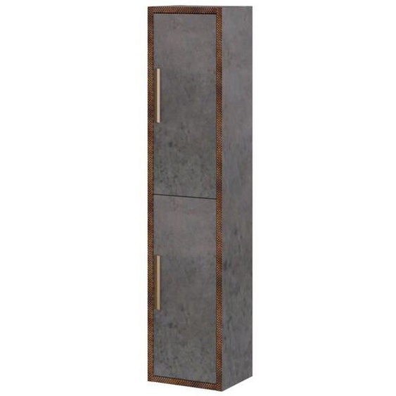 Colonne de salle de bain en mélaminé coloris gris - Longueur 31 x profondeur 25 x Hauteur 140 cm