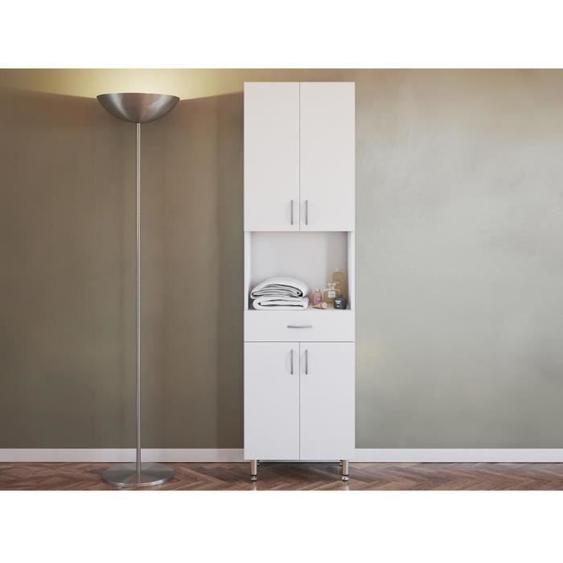Colonne de salle de bain sur pied - 180 cm - Blanc - MINELA