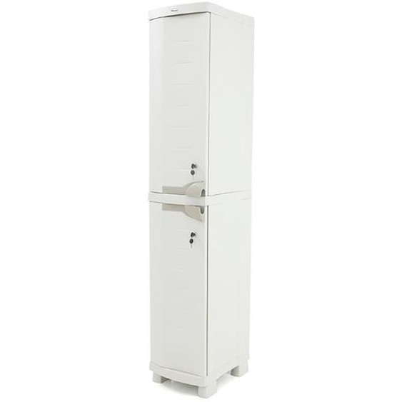 Colonne placard de rangement intérieur/extérieur coloris beige - Longueur 35 x Profondeur 45 x Hauteur 184 cm