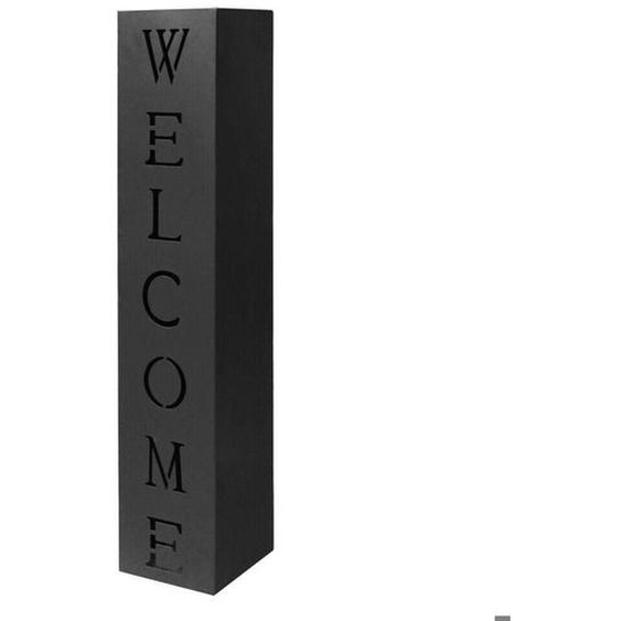 Colonne pour plantes design decoration jardin noire motif welcome plantes