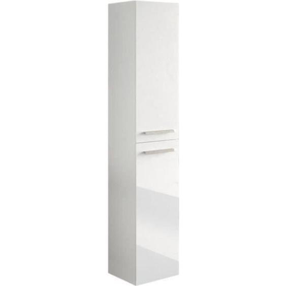 Colonne Salle de bain suspendue avec 2 portes coloris blanc laqué - 150 x 30 x 25 cm