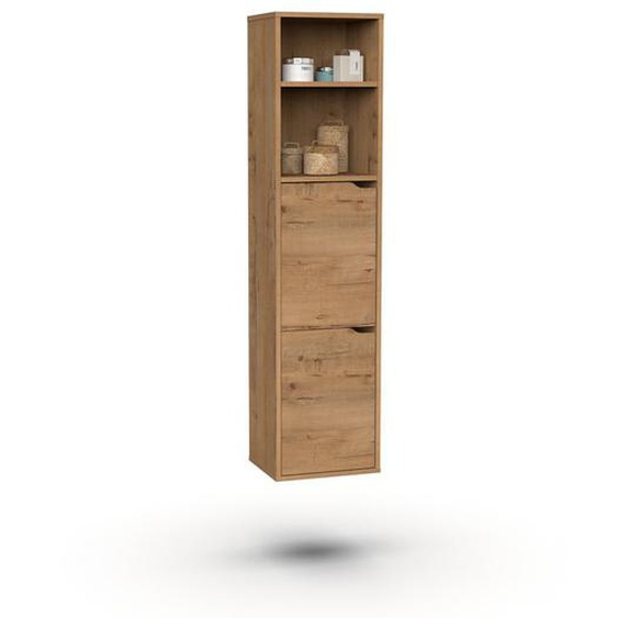 Colonne SDB coloris chêne doré - Hauteur 150 x Longueur 36 x Profondeur 30 cm