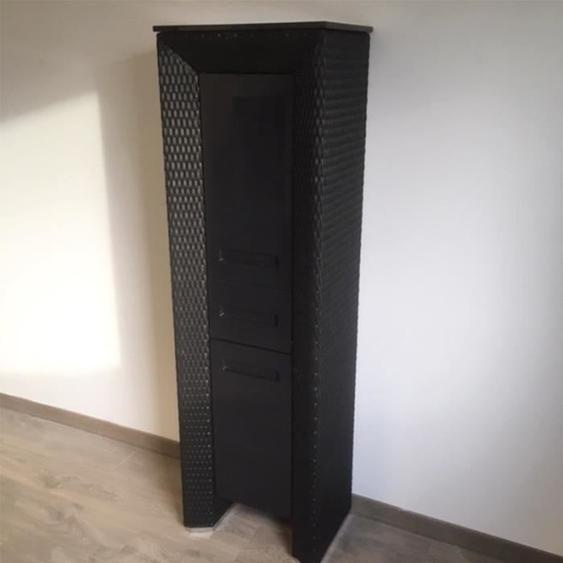 Colonne de rangement Charleston Noir Cendre - 170 cm - salle de bain