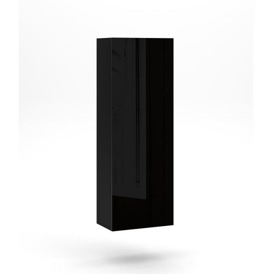 Colonne suspendue design NEVER, 1 porte, 140 cm, noir brillant