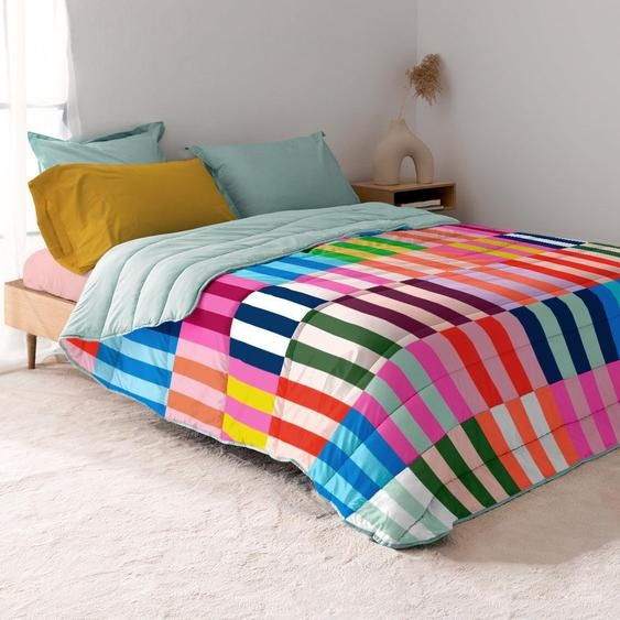 Color pop Couette 180x260 cm (lit 80/90/105) 270x260 cm (lit 160/180) 100 % microfibre (extérieur) 100 % polyester (garnissage) Fabriqué en Europe