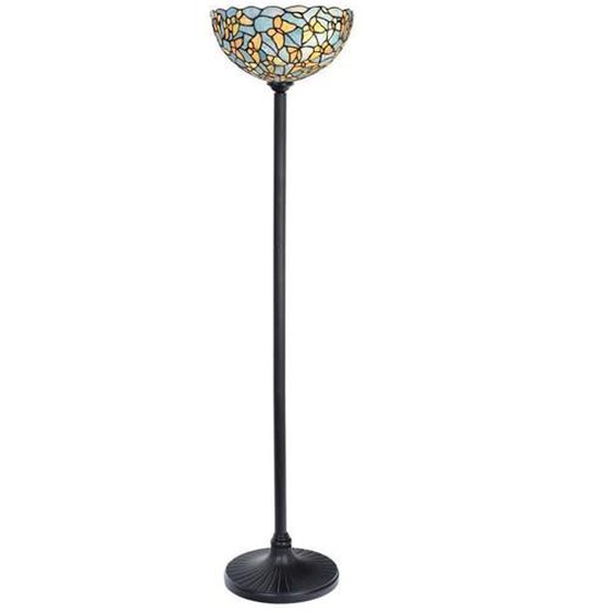 Coloured By Art - Tiffany Lampe - Lampadaire Tiffany Noir avec Fly Away Ø 35