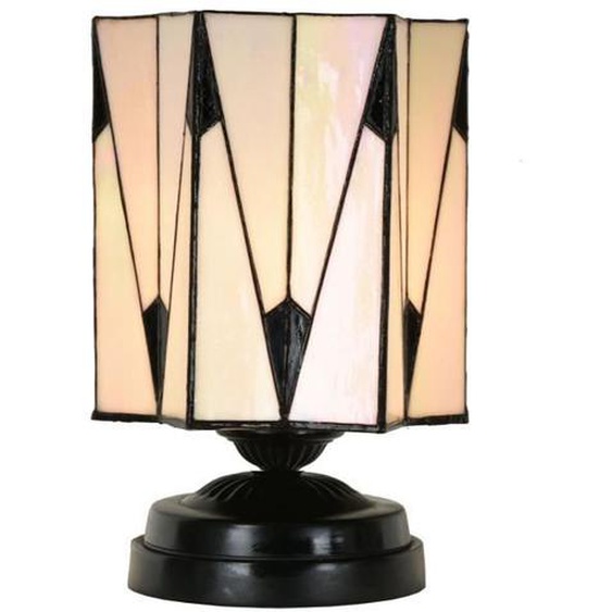 Coloured By Art - Tiffany Lampe - Lampe de table basse Tiffany noire avec French Art Deco