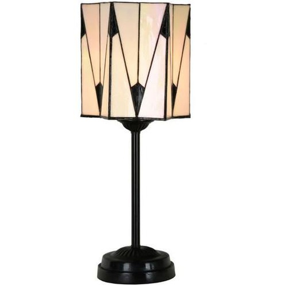 Coloured By Art - Tiffany Lampe - Lampe de table Tiffany slim noire avec French Art Deco